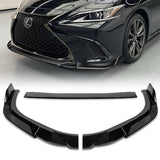 For 2019-2023 Lexus ES300H ES350 3-PCS Painted Black Front Bumper Splitter Spoiler Lip