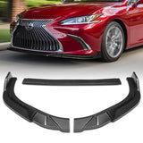 For 2019-2023 Lexus ES300H ES350 3-PCS Carbon Look Front Bumper Splitter Spoiler Lip