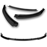 For 2012-2016 Tesla Model S V2 3-PCS  Painted Black Front Bumper Splitter Spoiler Lip