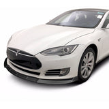 For 2012-2016 Tesla Model S V2 3-PCS  Matt Black Front Bumper Body Splitter Spoiler Lip
