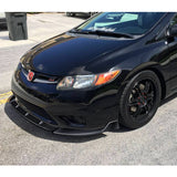 For 2006-2008 Honda Civic Coupe CS-Style 3-PCS Painted Black Front Bumper Spoiler Lip