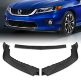 For 2013-2015 Honda Accord Coupe Matt Black 3 Pcs Front Bumper Splitter Spoiler Lip