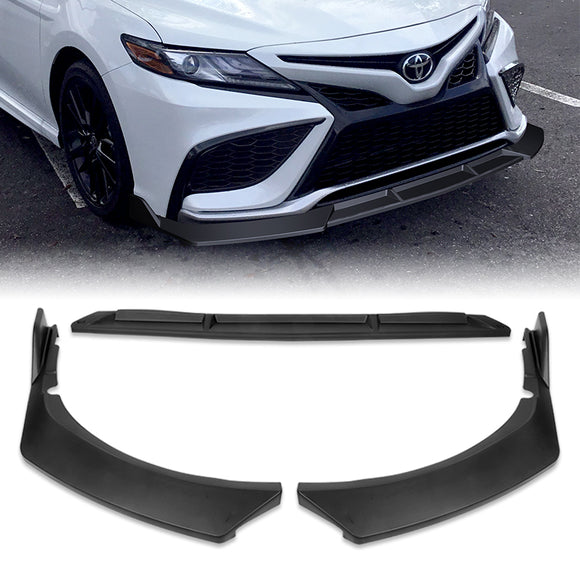 For 2021-2024 Toyota Camry SE Matt Black 3pcs Front Bumper Splitter Spoiler Lip
