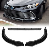 For 2021-2022 Toyota Camry LE Painted Black 3 Pcs Front Bumper Splitter Spoiler Lip