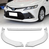 For 2021-2022 Toyota Camry LE Painted White 3 Pcs Front Bumper Splitter Spoiler Lip