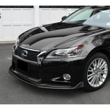 For 2013-2015 Lexus GS350 GS450h Base Real Carbon Fiber 3-Pcs Front Bumper Spoiler Lip
