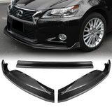 For 2013-2015 Lexus GS350 GS450h Base Real Carbon Fiber 3-Pcs Front Bumper Spoiler Lip