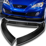 For 2010-2012 Hyundai Genesis Coupe Real Carbon Fiber 3-PCS Front Bumper Spoiler Lip