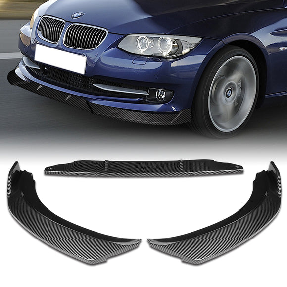 For 2011-2013 BMW 3-Series E92 E93 Coupe Carbon Look  3-PCS Front Bumper Spoiler Lip