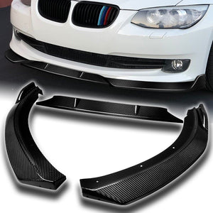 For 2011-2013 BMW 3-Series E92 E93 Real Carbon Fiber 3-PCS Front Bumper Spoiler Lip