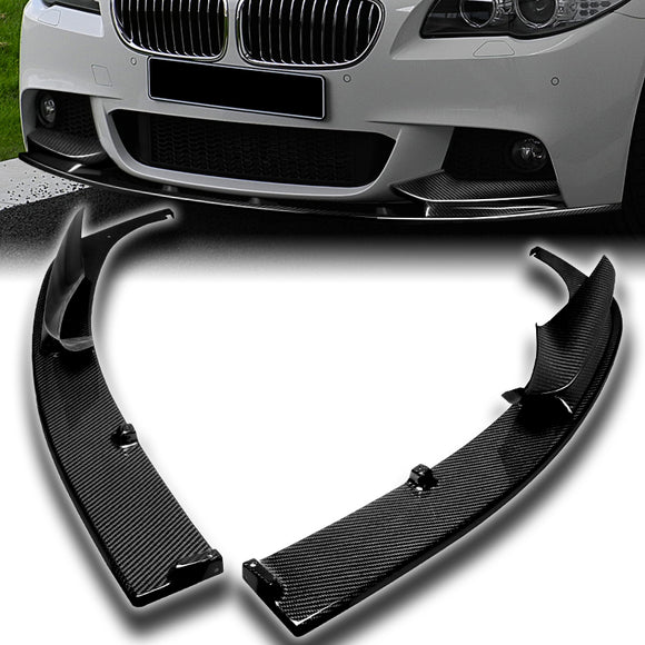 For 2011-2016 BMW F10 528i 530i M-Sport Carbon Fiber  4-PCS  Front Bumper Spoiler Lip