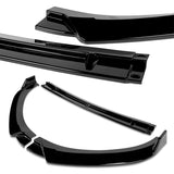For 2017-2022 Hyundai IONIQ STP-Style Painted Black 3-Piece Front Bumper Body Spoiler Splitter Lip Kit with Windshield Banner Combo