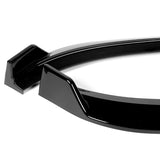 For 2017-2022 Hyundai IONIQ STP-Style Painted Black 3-Piece Front Bumper Body Spoiler Splitter Lip Kit with Windshield Banner Combo