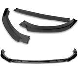 For 2017-2022 Hyundai IONIQ STP-Style Painted Black 3-Piece Front Bumper Body Spoiler Splitter Lip Kit with Windshield Banner Combo