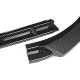 For 2017-2022 Hyundai IONIQ STP-Style Carbon Look 3-Piece Front Bumper Body Spoiler Splitter Lip Kit with Windshield Banner Combo