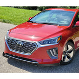 For 2017-2022 Hyundai IONIQ STP-Style Carbon Look 3-Piece Front Bumper Body Spoiler Splitter Lip Kit with Windshield Banner Combo