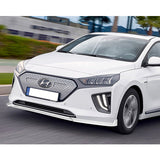 For 2017-2022 Hyundai IONIQ STP-Style Painted White 3-Piece Front Bumper Body Spoiler Splitter Lip Kit with Windshield Banner Combo