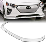 For 2017-2022 Hyundai IONIQ STP-Style Painted White 3-Piece Front Bumper Body Spoiler Splitter Lip Kit with Windshield Banner Combo