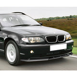 2002-2005 BMW 3-Series E46 Sedan Painted Black 3-Piece Front Bumper Body Spoiler Splitter Lip Kit with Free Gift