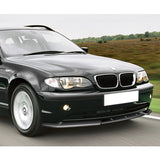 2002-2005 BMW 3-Series E46 Sedan Painted Black 3-Piece Front Bumper Body Spoiler Splitter Lip Kit with Free Gift