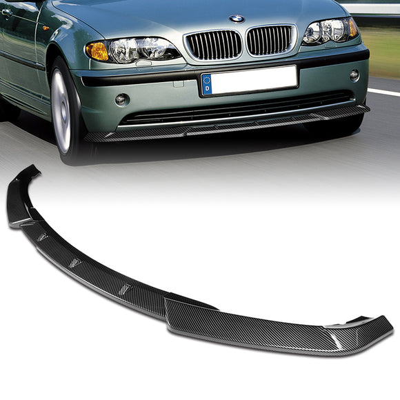 2002-2005 BMW 3-Series E46 Sedan Carbon Style 3-Piece Front Bumper Body Spoiler Splitter Lip Kit