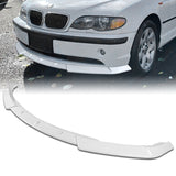 2002-2005 BMW 3-Series E46 Sedan Painted White 3-Piece Front Bumper Body Spoiler Splitter Lip Kit with Free Gift