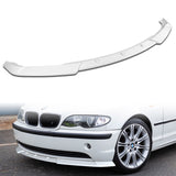 2002-2005 BMW 3-Series E46 Sedan Painted White 3-Piece Front Bumper Body Spoiler Splitter Lip Kit with Free Gift
