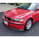 2002-2005 BMW 3-Series E46 Sedan Unpainted Matte Black 3-Piece Front Bumper Body Spoiler Splitter Lip Kit
