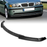 2002-2005 BMW 3-Series E46 Sedan Unpainted Matte Black 3-Piece Front Bumper Body Spoiler Splitter Lip Kit