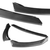 2014-2016 Kia Forte EX LX SX Carbon Look 3-Piece Front Bumper Body Spoiler Splitter Lip Kit with Moulding Trim Molding Strip