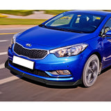 2014-2016 Kia Forte EX LX SX Carbon Look 3-Piece Front Bumper Body Spoiler Splitter Lip Kit with Moulding Trim Molding Strip