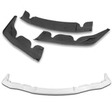 2019-2026 Toyota Supra A90 Painted White 3-Piece Front Bumper Body Spoiler Splitter Lip Kit with Keychain Set