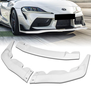 2019-2021 Toyota Supra A90 Painted White 3-Piece Front Bumper Body Spoiler Splitter Lip Kit