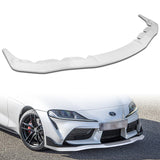 2019-2026 Toyota Supra A90 Painted White 3-Piece Front Bumper Body Spoiler Splitter Lip Kit with Keychain Set
