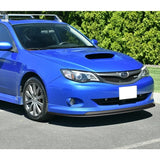 2008-2010 Subaru Impreza WRX Premium CS-Style Unpainted Black 3-Piece Front Bumper Body Spoiler Splitter Lip Kit with Keychain