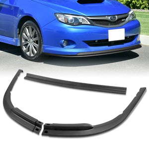 2008-2010 Subaru Impreza WRX Premium CS-Style UNPAINTED Matte Black 3-Piece Front Bumper Body Spoiler Splitter Lip Kit