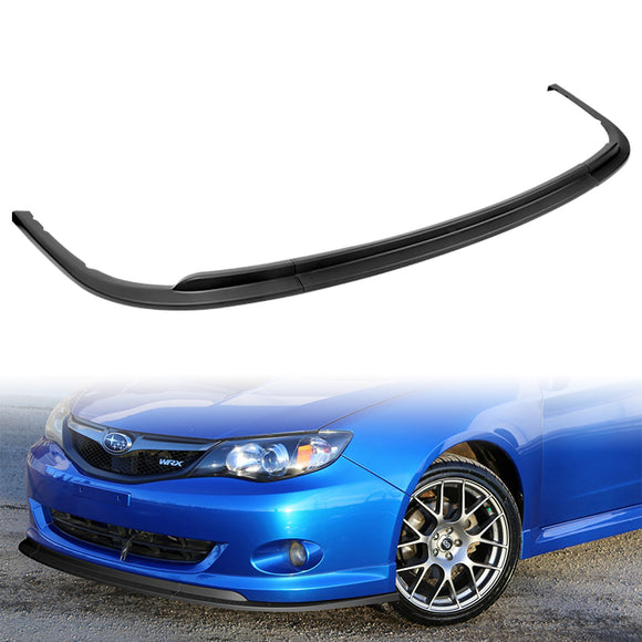 2008-2010 Subaru Impreza WRX Premium CS-Style Unpainted Black 3-Piece Front Bumper Body Spoiler Splitter Lip Kit with Keychain