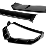 For 2009-2011 Honda Civic 4DR GT-Style Painted Black 3-Piece Front Bumper Body Spoiler Splitter Lip Kit with Free Gift