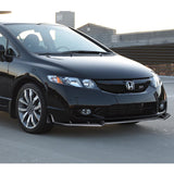 For 2009-2011 Honda Civic 4DR GT-Style PAINTED Black 3-Piece Front Bumper Body Spoiler Splitter Lip Kit