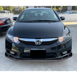 For 2009-2011 Honda Civic 4DR GT-Style PAINTED Black 3-Piece Front Bumper Body Spoiler Splitter Lip Kit