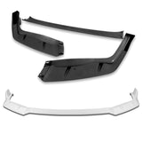 For 2009-2011 Honda Civic 4DR GT-Style PAINTED White 3-Piece Front Bumper Body Spoiler Splitter Lip Kit