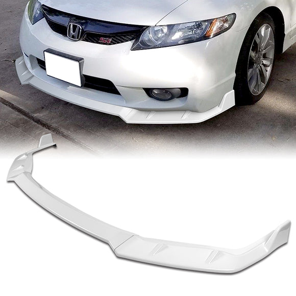 For 2009-2011 Honda Civic 4DR GT-Style Painted White 3-Piece Front Bumper Body Spoiler Splitter Lip Kit with Free Gift