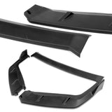 For 2009-2011 Honda Civic 4DR GT-Style UNPAINTED Matte Black 3-Piece Front Bumper Body Spoiler Splitter Lip Kit