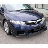 For 2009-2011 Honda Civic 4DR GT-Style Matte Black 3-Piece Front Bumper Body Spoiler Splitter Lip Kit with Free Gift