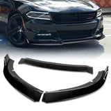 2015-2023 Dodge Charger SXT Painted Black 3-Piece Front Bumper Body Spoiler Splitter Lip Kit