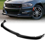 2015-2023 Dodge Charger SXT Painted Black 3-Piece Front Bumper Body Spoiler Splitter Lip Kit