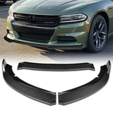 2015-2022 Dodge Charger SXT Carbon Look 3-Piece Front Bumper Body Spoiler Splitter Lip Kit