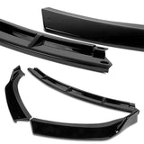 2009-2010 Lexus IS250 IS350 GT-Style Painted Black 3-Piece Front Bumper Body Spoiler Splitter Lip Kit with Leather Keychain Set