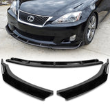 2009-2010 Lexus IS250 IS350 GT-Style Painted Black 3-Piece Front Bumper Body Spoiler Splitter Lip Kit