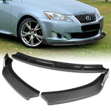 2009-2010 Lexus IS250 IS350 GT-Style Carbon Look 3-Piece Front Bumper Body Spoiler Splitter Lip Kit